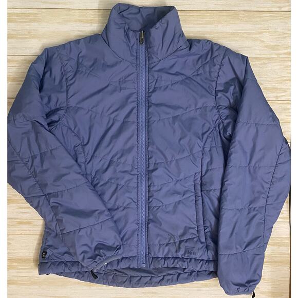 REI womens size s light blue full zip puffer jacket - Picture 1 of 6